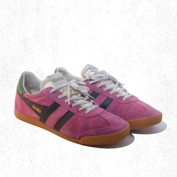 Gola Suede Sneakers Women’s 10 Pink w/ Green Stripe Anthropologie Exclusive - Picture 2 of 7